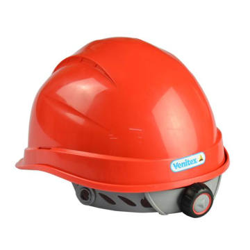 Rojo, trabajador, cabeza, protección, ajustable, seguridad, casco, ce